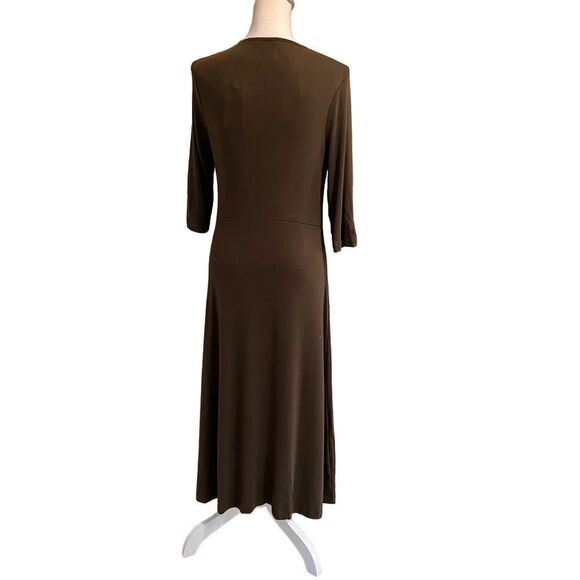 VINCE Stretch-jersey midi dress in Army Green Medium NEW MSRP $245 - Picture 4 of 12
